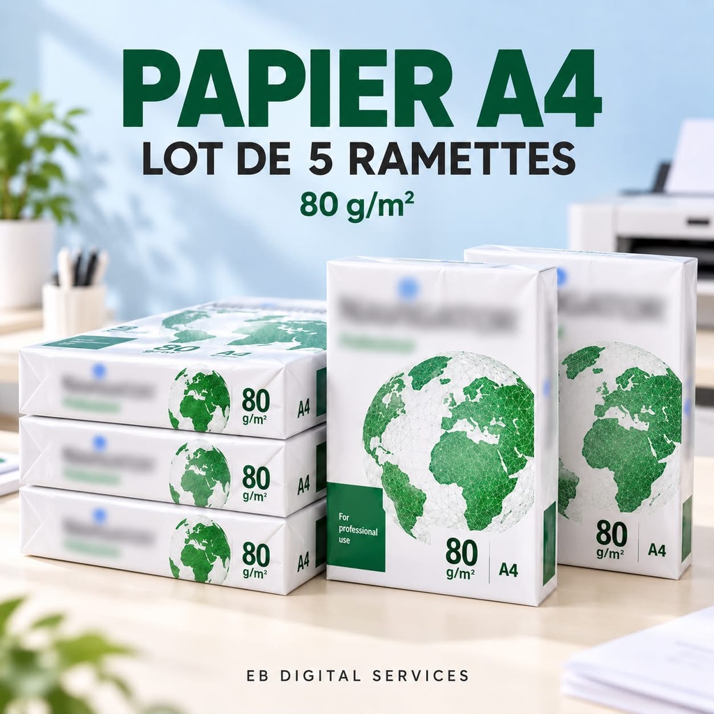 Lot de 5 Ramettes de papier blanc NAVIGATOR Professional A4 - 500 feuilles 80 g/m²