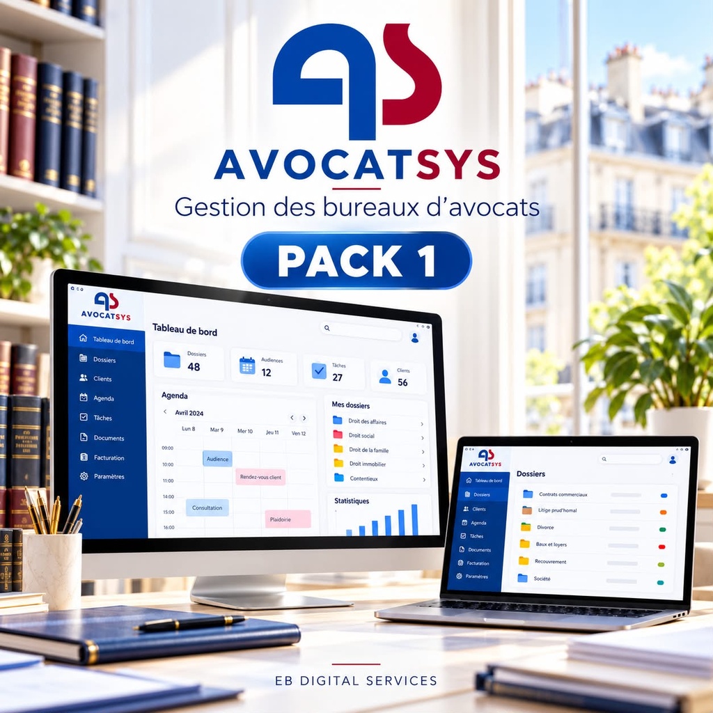 Application Réseau De Gestion Des Bureaux Des Avocats "AVOCATSYS" PACK1